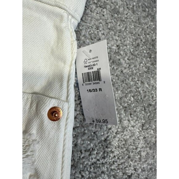 Gap Shorts Womens 16 White Cheeky Midi High Rise Stretch Button Fly NWT - Picture 4 of 12